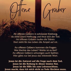 Karte mit Text des Liedes "Offene Gräber" von Lutz Scheufler