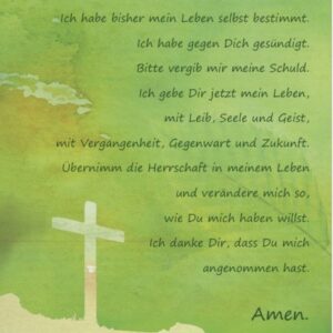 Gebetskarte Deutsch Vorderseite